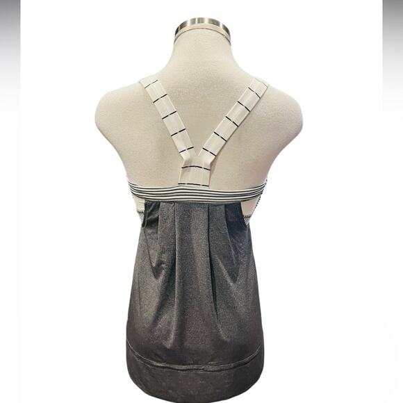 Lululemon Rest Less metallic gray tank top striped bra drawstring Size Small (4) - Picture 5 of 6